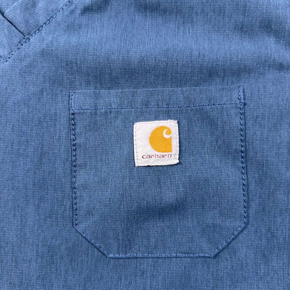 Carhartt Scrub Top Women Size S Blue Force Modern Fit V-Neck Ripstop - Picture 3 of 14